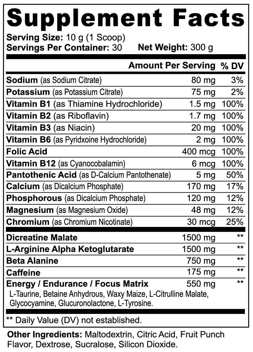 Kick A** Pre-Workout (Fruit Punch)